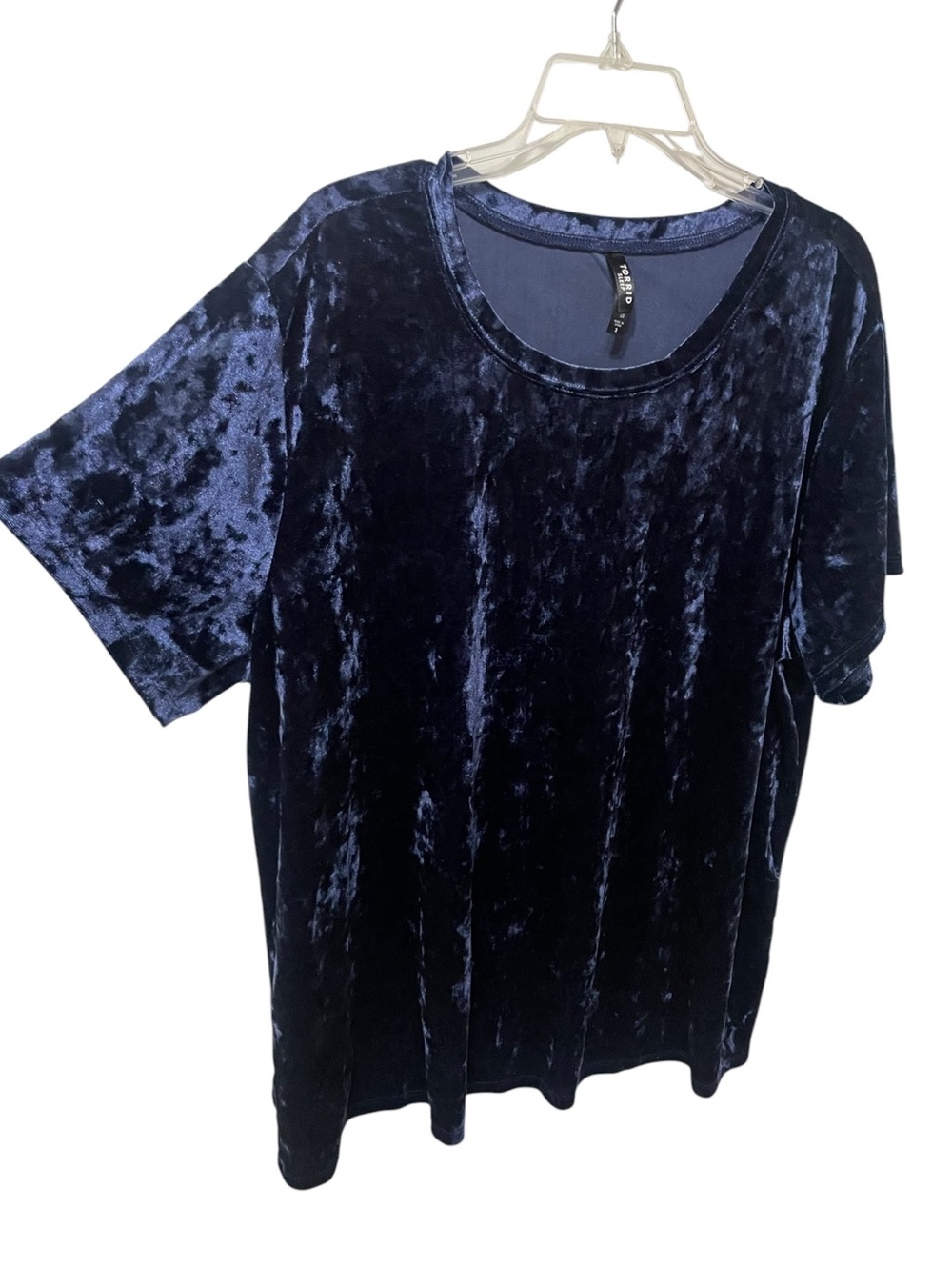 Torrid Sleep Navy Blue Crushed Velvet Short Sleeve Sleep Shirt size 3 ( 3X)